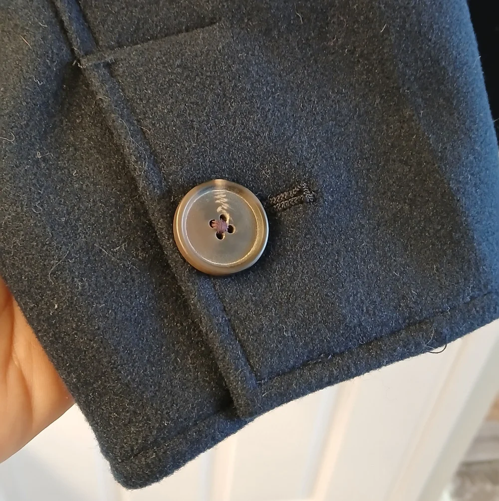 Croft & Barrow Navy Pea Coat – Women’s 2X – Washable, Double‑Breasted Classic